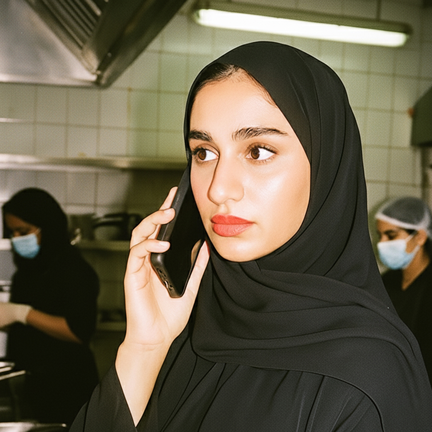 woman restaruantour busy in the kitchen